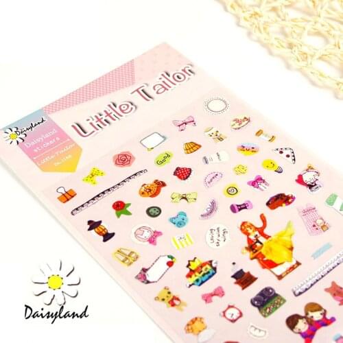 Daisyland Little Tailor Kawaii Paper Decorative Sticker Cute Cartoon Adhesive Stickers Scrapbooking DIY Decoration Diary Sticker