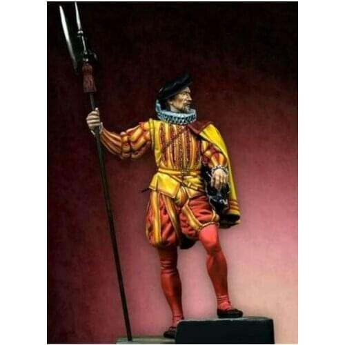 Resin Figure Model Kit Unassambled 1/24 75mm ancient officer man with Spear (WITH BASE ) Unpainted collect Figure