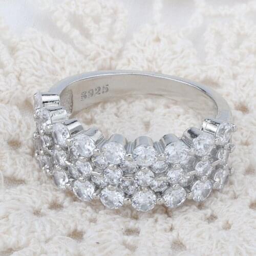 Fashion Luxury S92 5 Silvery Rings Size 6-10 Inlay Full Dazzling AAA Zircon Womens Wedding Engagement Jewelry New Trends Gifts
