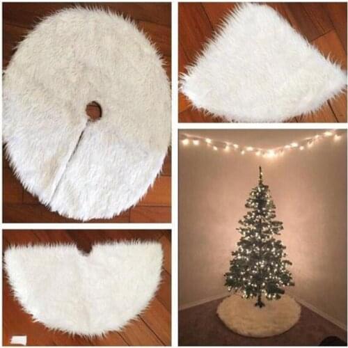 Soft Pure White Plush Tree Skirt Luxurious Tree Skirt Thick Exquisite Small Fresh Tree Skirts Christmas Tree Accessories