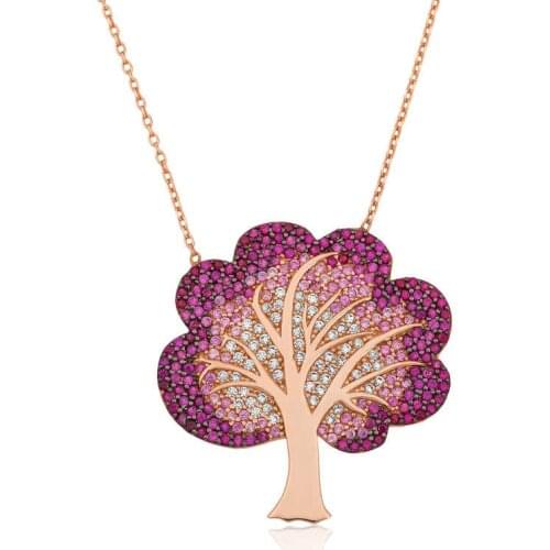 Real Silver 925 Jewelry Silver Life Tree Women 'S Necklace