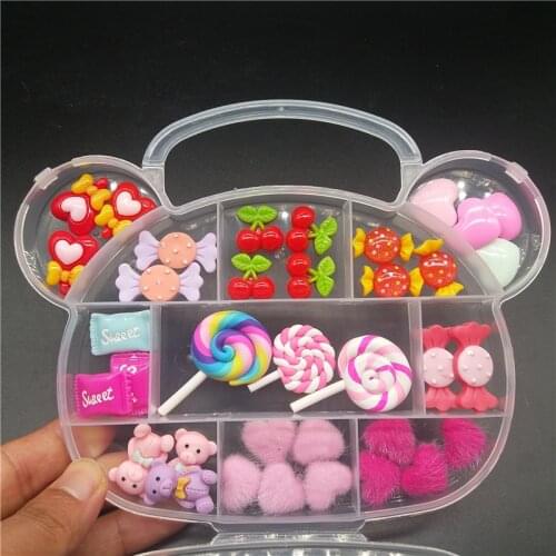 One Box New Kawaii Accessories Candy/Bear3D Nails Art Decorations Manicure Accesorios Charms Nail Supplies for Professionals