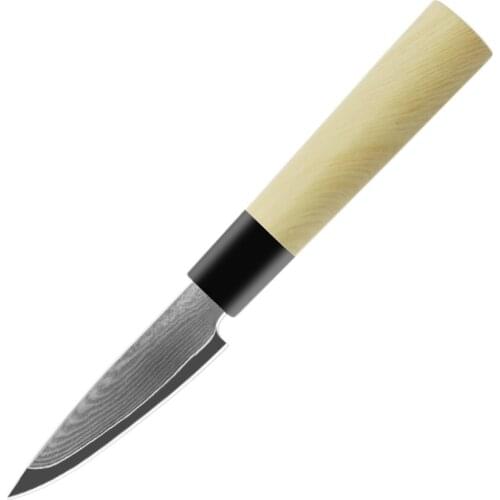 3.5 inch Paring Knife VG10 Damascus Stainless Steel Kitchen Knife Cutter Tools Very Sharp Plastic with wooden coating Handle