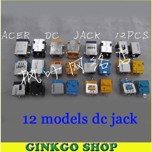 Wholesales 12Models, 60pcs DC Jack Connector DC power sockect for acer laptop free shipping