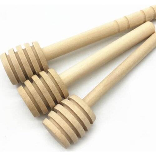 5Pcs/Lot 8cm Long Handle Wood Honey Stir Bar Practical Honey Mixing Stick Spoon Supplies For Coffee Milk Tea Kitchen Tool