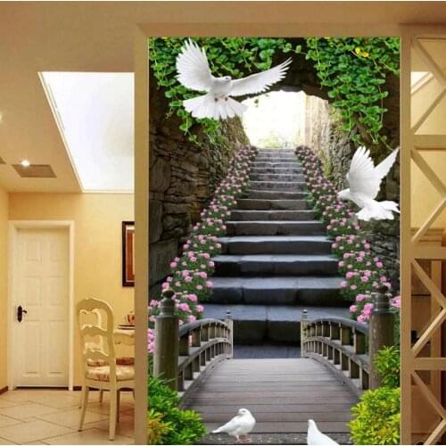 Drop Shipping Custom 3D Photo Wallpaper Bridge Ladder Background Wall Mural Living Room Restaurant Aisle Decoration Wallpaper