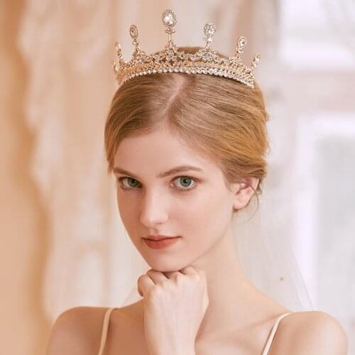 Bridal Crystal Wedding Tiaras Baroque Party Crowns Rhinestones Hair Jewelry Women Headpiece Crown Bride Wedding Hair Accessories