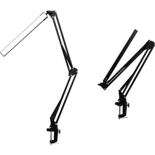 LED Folding Metal Desk Lamp Clip on Light Clamp Long Arm Dimming Table Lamp 3 Colors For Living Room Reading And Computers