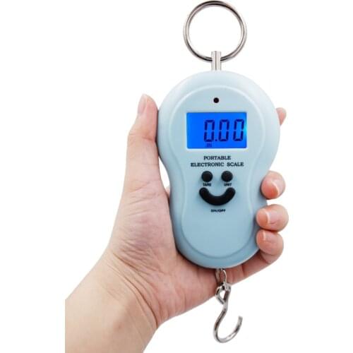 New Arrival 50Kg *10g Electronic Smile face Hanging Scale with BackLight Luggage Fishing Pocket Weight Kg Lb OZ