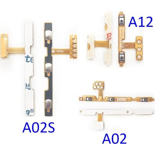 50Pcs/Lot，Power On Off Volume Side Button Key Flex Cable Replacement Parts For Samsung Galaxy A02 A02S A12