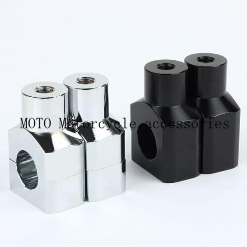 1 Pair Chrome&Black 1" Motorcycle Handlebar Riser 25mm for Honda Shadow VLX 600 VTX1800 ACE 750 Billet Handlebar Bar Risers