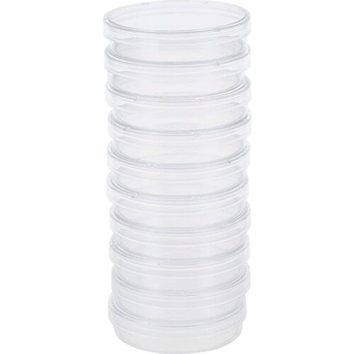 10 pcs 60mm x 15mm polystyrene sterilized Petri dishes with lids Clear