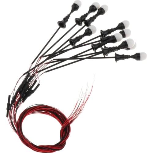 10pcs Train Lights Railway Scenery Miniature 12V Single Head Warm White Light LED Lamp Model 1:100-1:150 Gauge