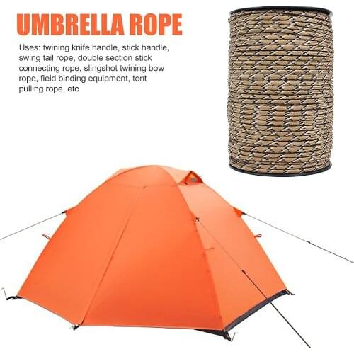 100m 9 Core Outdoor Camping Corn Knot Nylon Chain Knife Pendant Keychain DIY Tools Falling Paracord Rope Survival Ropes 2021