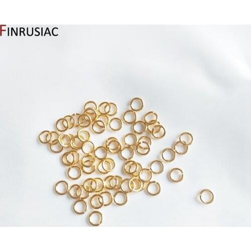 100pcs/bag Wholesale 18k real gold plated copper metal Open Jump Rings for jewelry making diy jewellery connector ring 0.7*4mm