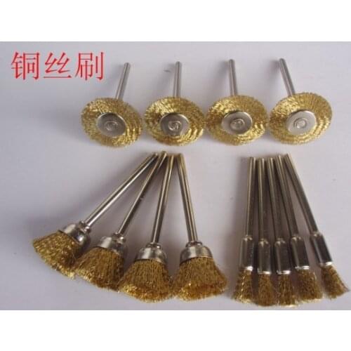 15PC Wire Brass Brush Brushes Wheel Dremel Accessories for Rotary Tools