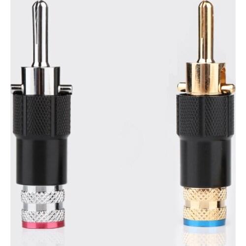 8Pcs BA1410 24K Gold Plated Audio Banana Speaker Plug Screw Locking Cable Wire Connector Speaker Cable Plug For DIY
