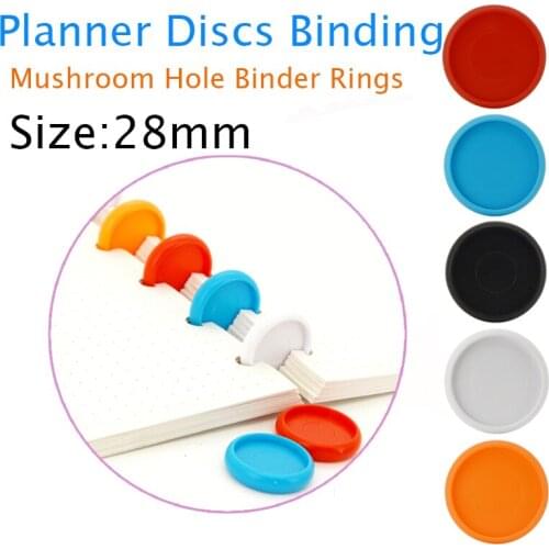 36pcs 28mm Colorful Mushroom Hole Binding Discs Loose Leaf Notebook Rings Planner Diary Book Binder Buckle Binding Accessories