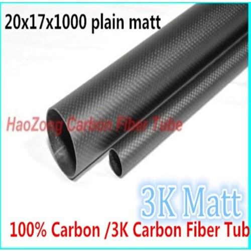 4pcs 20mm OD x 17mm ID x 1000MM (1m) 3k Carbon Fiber tube / Tubing /Carbon pipe/shaft, wing tube Quadcopter Model DIY 20*17