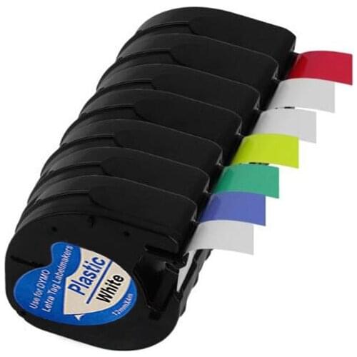 6PK Mix models 91200 91201 91202 91203 91204 91205 Compatible 12mm Dymo Letratag Printer Label Tape Printer Ribbon