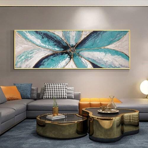 Abstract Blue Flower Painting 100% Hand Painted Oil Painting On Canvas Beautiful Wall Art Pictures For Living Room Home Decor