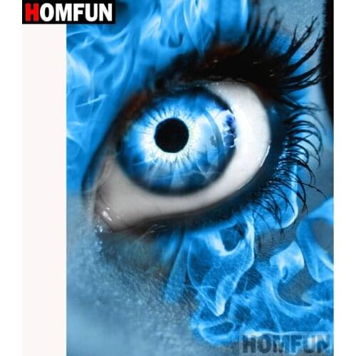 HOMFUN Full Square/Round Drill 5D DIY Diamond Painting "Blue eyes" 3D Diamond Embroidery Cross Stitch Home Decor A18620