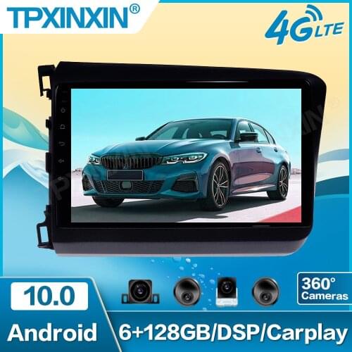 6G+128G 9inch car Android 2 Din Car Video Radio Quad Core WIFI GPS Bluetooth Multimedia For Honda Civic 2011-2015 IPS