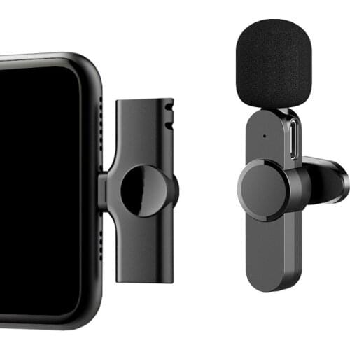 Wireless Microphone 2.4GHz Mini Lavalier Mic Noise Reduction Interview Mic for IOS for Type-C Smartphone Recording