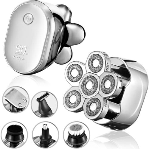 Electric Shaver Rechargeable Electric Razor Shaving Machine Cleaning Beard Razor for Men Wet and Dry Waterproof Washable 6 in 1