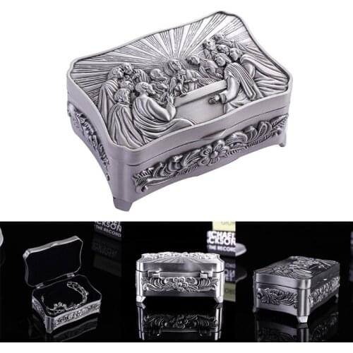 Rosary Necklace Jewelry Storage Box Catholic Christian Rosary Tiny Trinket Case for Earrings Necklace Treasure Organizer Brithda