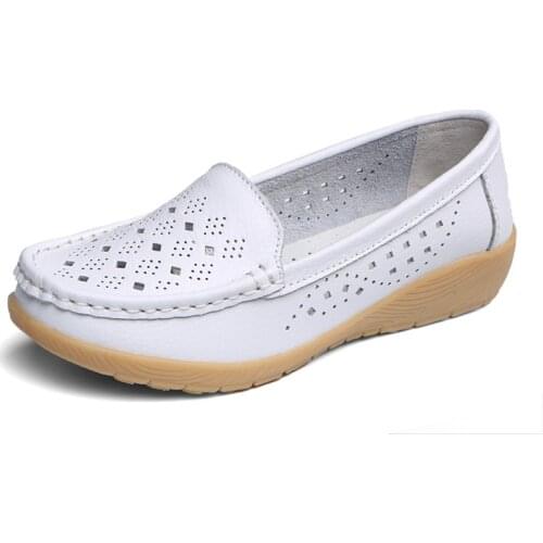 COWCOM Summer Womens Leisure Single Shoes Soft Anti-skid Mother Shoe Hollowed canvas shoes new shoes woman sneakers CQY-B958