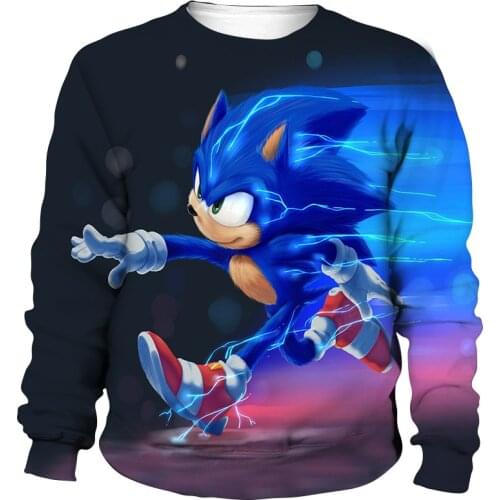 Sonic cartoon KID 3D print Flannelet thickening type Children zipper coat Sweatshirt/Hooded//family clothing design