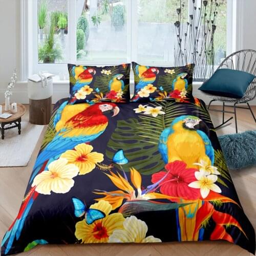 Home Textiles Luxury 3D Bird Print Duvet Cover Set 2/3 Pcs Pillowcase Kids Bedding Set AU/EU/UK/US Queen and King Size