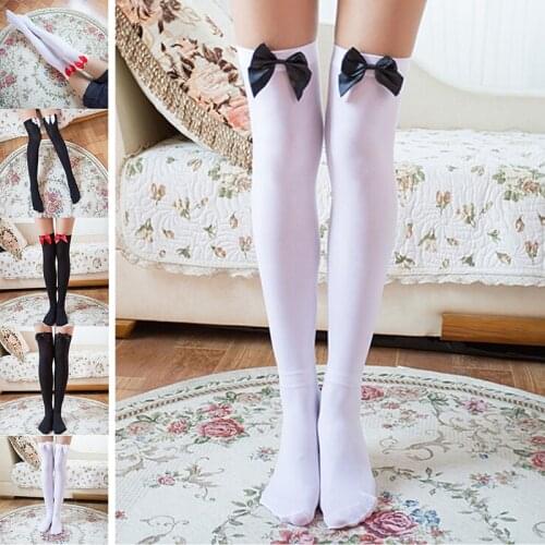 1 Pair Stretchy Stockings Girls Women Over Knee Thigh High Over The Knee Stockings For Ladies Girls Warm Knee Socks