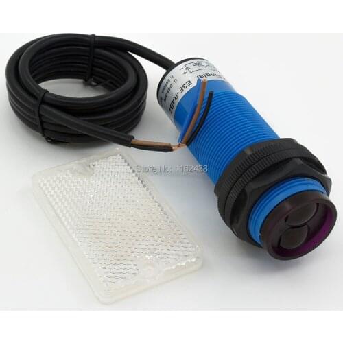 E3F-R4B2 M30 4m sensing DC 6-36V PNP NC retroreflective photoelectric switch sensor with reflector