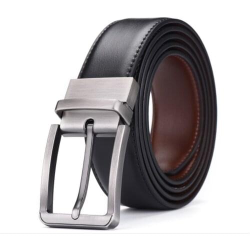 Ke Meiqi Mens Cowhide Luxury Brand Belt High Quality Alloy Pin Buckle Mens Business Retro Youth with Jeans Belt Cowskin Belt
