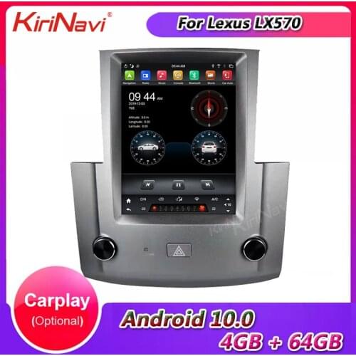 KiriNavi 10.4" Vertical Screen Tesla Style Android 10.0 Auto GPS Navigation For Lexus Lx570 Car Radio Automotivo 4G 2008-2015