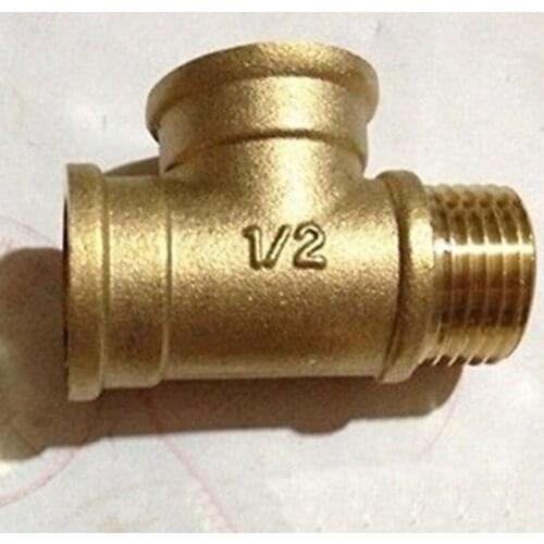LOT 2 Tee 3 Way Brass Pipe fitting Connector 1/2" BSP Female x 1/2" BSP Female x 1/2" BSP male Thread for water fuel gas