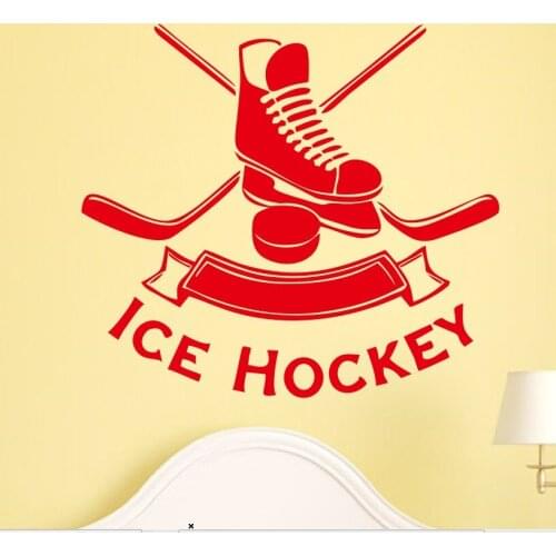 Hot Sale Hockey Girls Decal Wall Art Custom Name Women Ice Hockey Player Vinyl Sticker choose name & numbers wall Decal