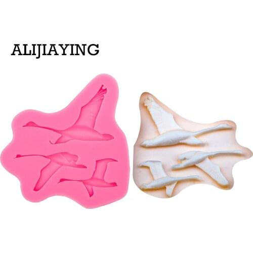 M0579 1Pcs Wild Goose Bird Shape Silicone Cake Molds Fondant Mold, Jelly,Candy, Chocolate soap Mould, Decorating Bakeware tools
