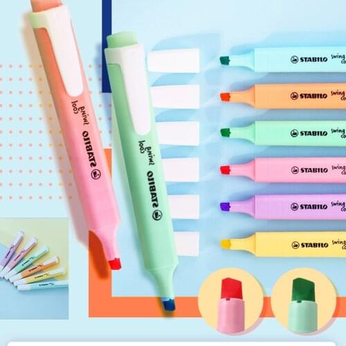 Stabilo Swing Cool Pastel Highlighter Marker Pens 1-4mm 14 Assorted Colours For mark writing Drawing Office and School Supplies