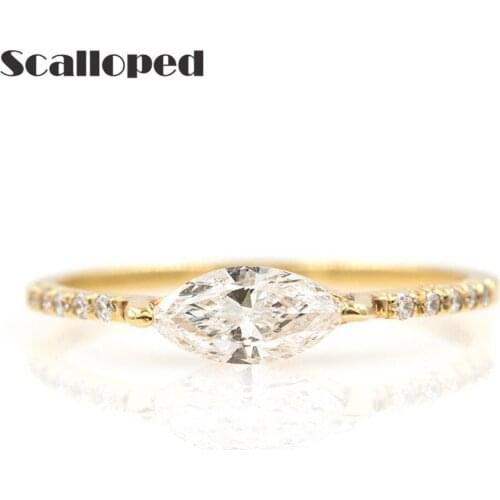SCALLOPED European Trendy Wedding Rings For Women 2020 New Exquisite Zircon Vintage Statement Jewelry Anillos Dropshipping