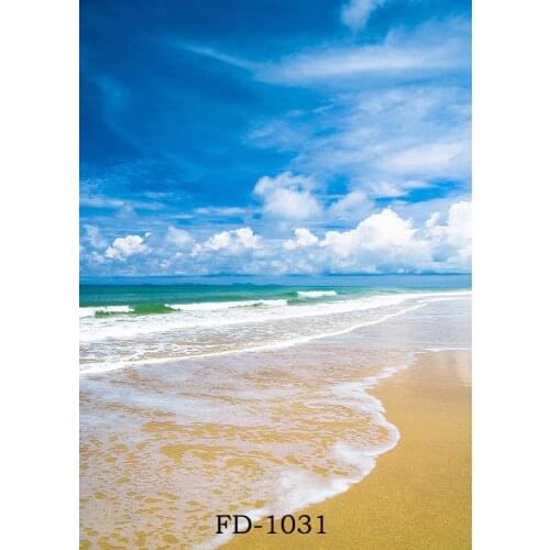 Seaside scenery beach sea sunshine white clouds blue sky photography studio background daily photo newborn background