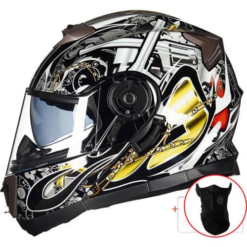 Motorcycle Flip up Helmets Mens ABS Winter liner removeable Moto Scooter Helmet Motorbike Breatheable full face Helmets GXT160