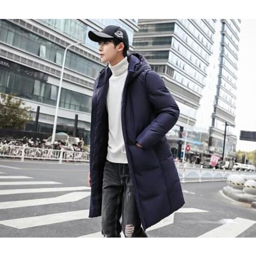 2020 Winter Jackets Men Long Style Warm Thick Cotton Hooded Parkas Mens Casual Fashion Coats Windbreaker