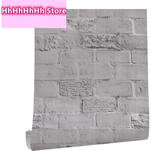 Brick Pattern Wallpaper Grey Vinyl Self Adhesive Wall Paper Peel And Stick Faux Design For Walls Bathroom Bedroom Home Decor