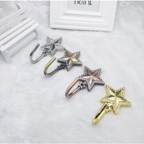 Wall Mounted Hook Key Holder Five Star Shape Wall Coat Rack Hanger For Keys Hanging Decor For Clothes/Coat/Hat/Bag