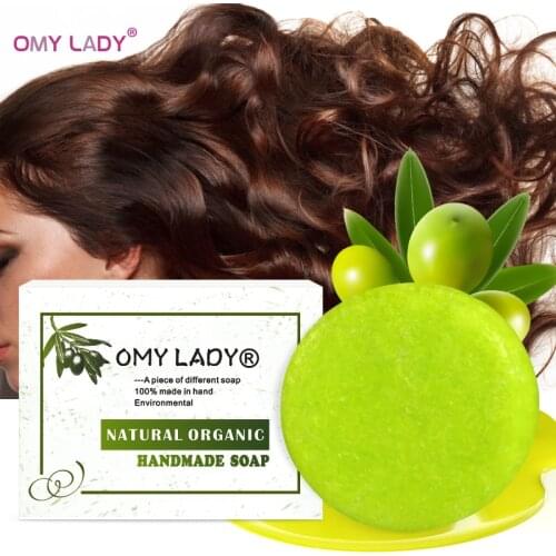 OMY LADY 100% Pure Natural Handmade Shampoo Soap Olive Oil Essential Oil Hair Cold Processed Anti-Dandruff Off Hair Care