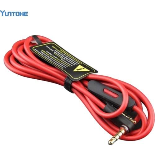 Wholesale 3.5MM RedControl Talk Cable Aux Cable For Headphones Studio Solo Pro Mixr Replacement Mic Remote Cable 200pcs/Lot