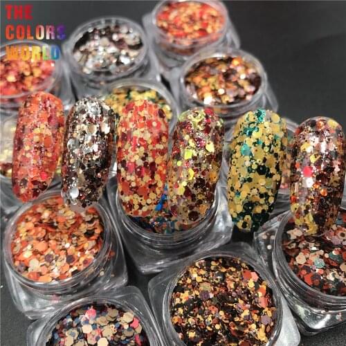 TCT-601 Autumn Color Fall Nails Glitter Nail Art Decoration Маникюр 매니큐어 Tumbler Crafts Manicure Festival Accessories Supplier